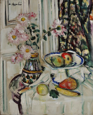 Still Life with Daisies and Fruit