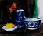 Still Life with Blue and White China